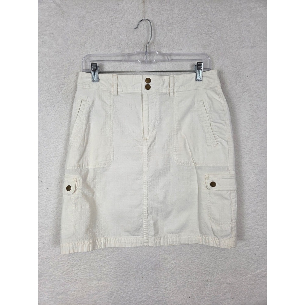 LL Bean Favorite Fit Cargo Mini‎ Skirt Cotton 6 Preppy Grunge Y2K Coastal Casual